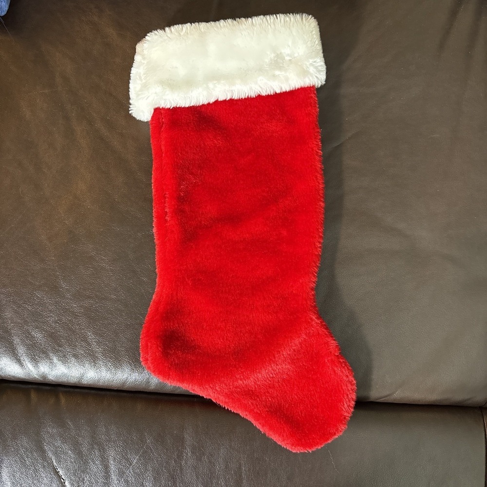 Plush Christmas‎ Stocking Red Fuzzy Stocking
